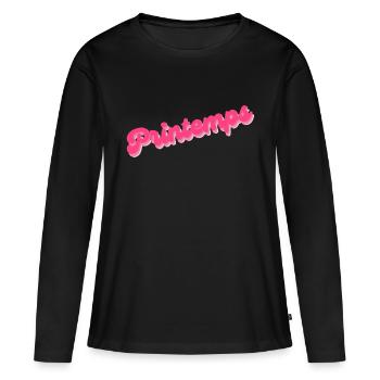 printemps - T-shirt manches longues Premium bio Femme - noir - Devant - Julia (174cm)