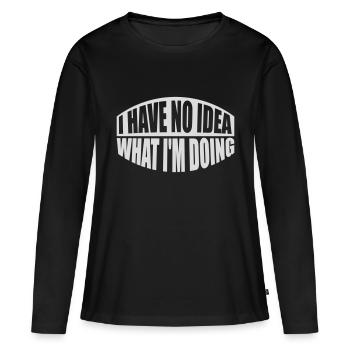 Aucune idée - T-shirt manches longues Premium bio Femme - noir - Devant - Julia (174cm)
