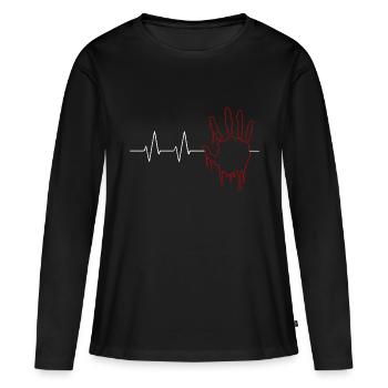 Herzschlag Horror - Frauen Premium Bio Langarmshirt - Schwarz - Vorne - Julia (174cm)