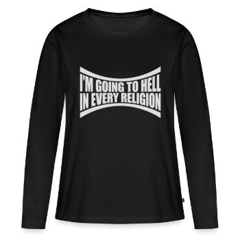 En allant en enfer - T-shirt manches longues Premium bio Femme - noir - Devant - Julia (174cm)
