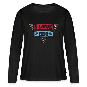 J’ADORE LE BARBECUE BARBECUE - T-shirt manches longues Premium bio Femme - noir - Devant - Julia (174cm)