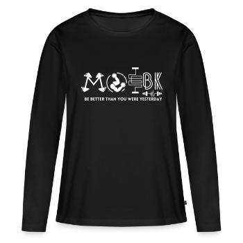 better thanyouwereyesterday - Frauen Premium Bio Langarmshirt - Schwarz - Vorne - Julia (174cm)