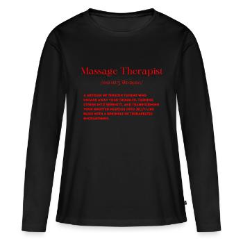 Définition de masseur - T-shirt manches longues Premium bio Femme - noir - Devant - Julia (174cm)