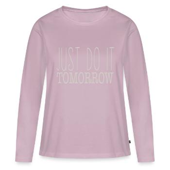 FAIS-LE - T-shirt manches longues Premium bio Femme - rose poudré - Devant - Julia (174cm)