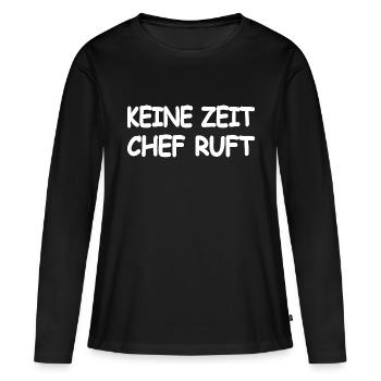 Chef - Frauen Premium Bio Langarmshirt - Schwarz - Vorne - Julia (174cm)