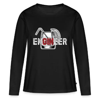 frGINeer haha mec drôle Artboard 1 - T-shirt manches longues Premium bio Femme - noir - Devant - Julia (174cm)