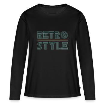 Style rétro - Néon - T-shirt manches longues Premium bio Femme - noir - Devant - Julia (174cm)