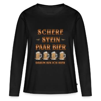  Trinkspruch JGA Malle - Frauen Premium Bio Langarmshirt - Schwarz - Vorne - Julia (174cm)