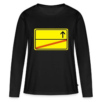 Ortsausgangsschild vide - T-shirt manches longues Premium bio Femme - noir - Devant - Julia (174cm)
