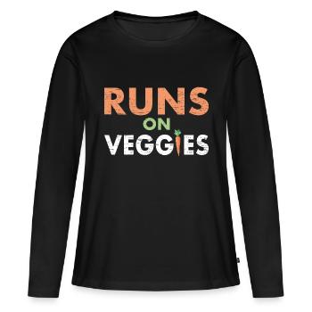 Le carburant végétalien est légume - T-shirt manches longues Premium bio Femme - noir - Devant - Julia (174cm)