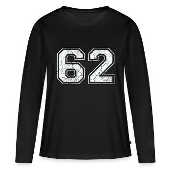 62 dans blanc in Used Look - T-shirt manches longues Premium bio Femme - noir - Devant - Julia (174cm)