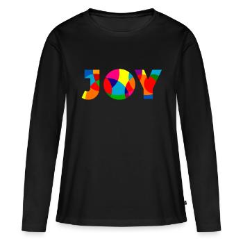 Joy - Joie - T-shirt manches longues Premium bio Femme - noir - Devant - Julia (174cm)