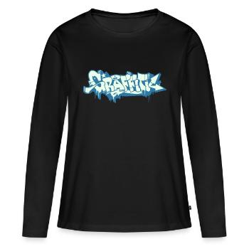 GRAFFITI - T-shirt manches longues Premium bio Femme - noir - Devant - Julia (174cm)
