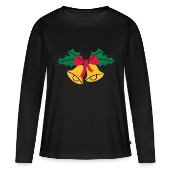 Cloche Noël - T-shirt manches longues Premium bio Femme - noir - Devant - Julia (174cm)