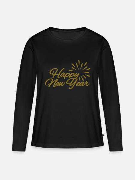 Silvester - Frauen Premium Bio Langarmshirt - Schwarz