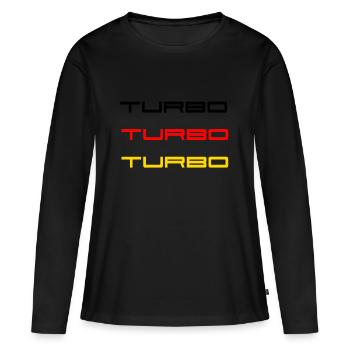 TURBO Voiture - T-shirt manches longues Premium bio Femme - noir - Devant - Julia (174cm)