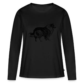Chien Lassie - T-shirt manches longues Premium bio Femme - noir - Devant - Julia (174cm)