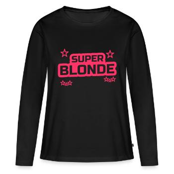 super blonde - T-shirt manches longues Premium bio Femme - noir - Devant - Julia (174cm)