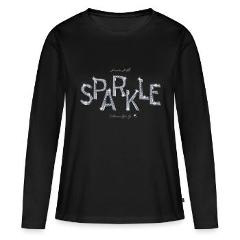 Illustration de lettres étincelantes avec inscription - T-shirt manches longues Premium bio Femme - noir - Devant - Julia (174cm)
