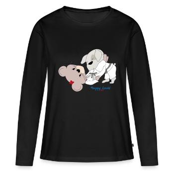 Happy Louis - BJJ - T-shirt manches longues Premium bio Femme - noir - Devant - Julia (174cm)