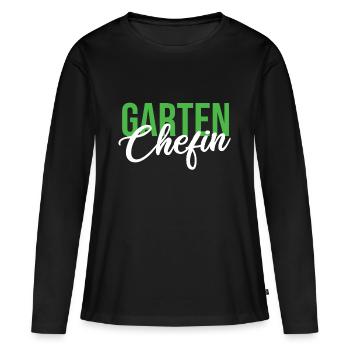 Garten Chefin Gärtnerin Garten - Frauen Premium Bio Langarmshirt - Schwarz - Vorne - Julia (174cm)