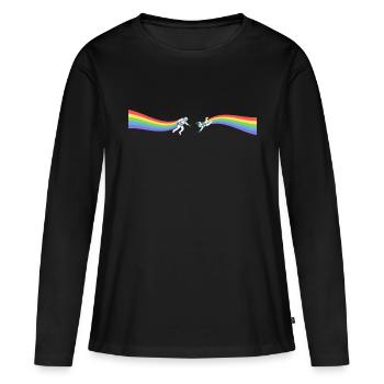 Pride astronaute Arc-en-ciel LGBT CSD Gay Cadeau - T-shirt manches longues Premium bio Femme - noir - Devant - Julia (174cm)