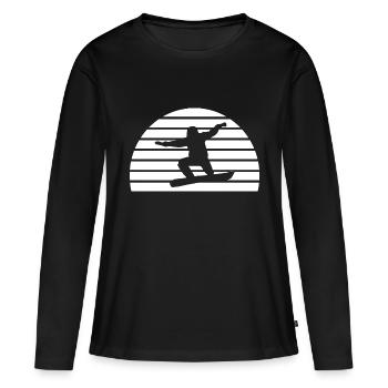 Snowboard Snowboarder - Frauen Premium Bio Langarmshirt - Schwarz - Vorne - Julia (174cm)