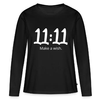 11 11 make a wish - Women's Premium Organic Long Sleeve Shirt - black - Front - Julia (174cm)