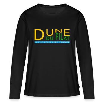 Dune du Pilat, la plus haute dune d'Europe - T-shirt manches longues Premium bio Femme - noir - Devant - Julia (174cm)