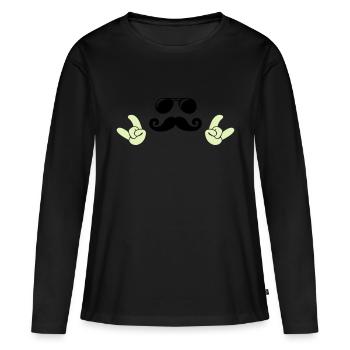 Visage froid - T-shirt manches longues Premium bio Femme - noir - Devant - Julia (174cm)