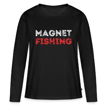 MAGNETFISCHEN METALL WÖRTER - Frauen Premium Bio Langarmshirt - Schwarz - Vorne - Julia (174cm)