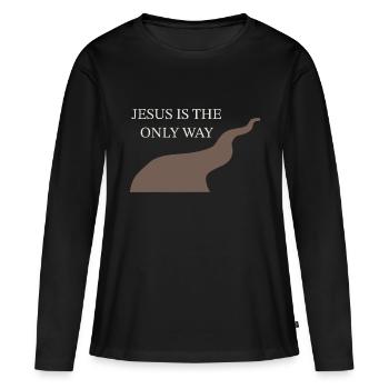 Jésus est le seul chemin Christ Kreuz Glaube Jésus - T-shirt manches longues Premium bio Femme - noir - Devant - Julia (174cm)