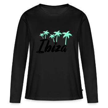 Ibiza - T-shirt manches longues Premium bio Femme - noir - Devant - Julia (174cm)