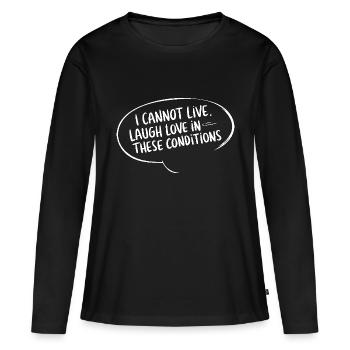 VIE - T-shirt manches longues Premium bio Femme - noir - Devant - Julia (174cm)