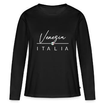 Italie - Venise - Venise - Italien - Italie - T-shirt manches longues Premium bio Femme - noir - Devant - Julia (174cm)