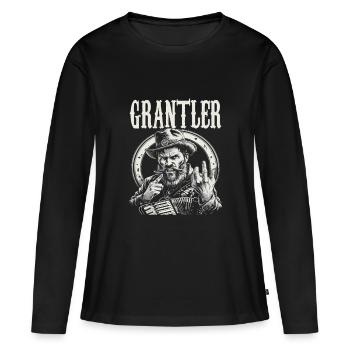 Grantler Grumpy Bavarian dialects Bavaria - Women's Premium Organic Long Sleeve Shirt - black - Front - Julia (174cm)