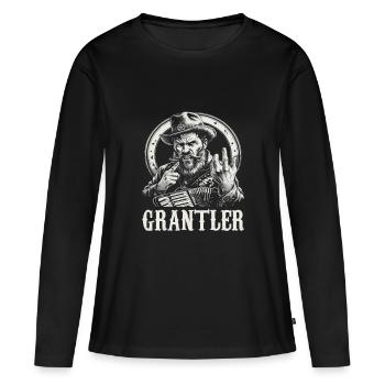 Grantler Grumpy Bavarian dialects Bavaria - Women's Premium Organic Long Sleeve Shirt - black - Front - Julia (174cm)