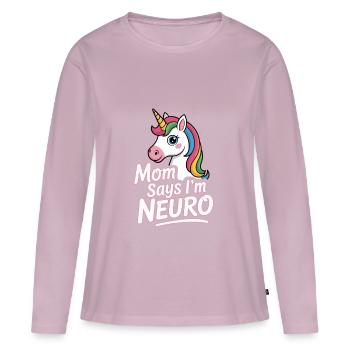 Neuroplongeurs - T-shirt manches longues Premium bio Femme - rose poudré - Devant - Julia (174cm)