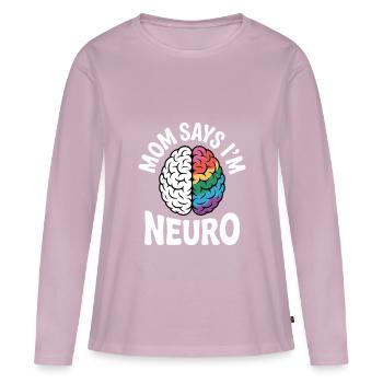 Neuroplongeurs - T-shirt manches longues Premium bio Femme - rose poudré - Devant - Julia (174cm)