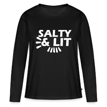 Sel et Lumière - T-shirt manches longues Premium bio Femme - noir - Devant - Julia (174cm)