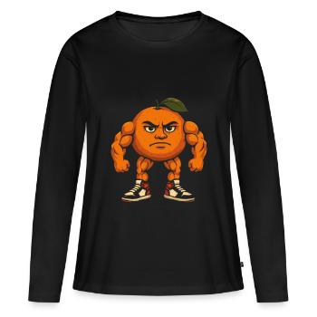 Brainrot Udin Din Din Dun - Mème drôle - T-shirt manches longues Premium bio Femme - noir - Devant - Julia (174cm)