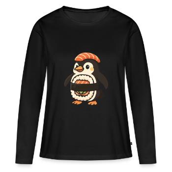 Brainrot Sigma Boy – Lustiges Meme - Frauen Premium Bio Langarmshirt - Schwarz - Vorne - Julia (174cm)