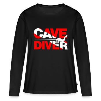 cave diver - T-shirt manches longues Premium bio Femme - noir - Devant - Julia (174cm)