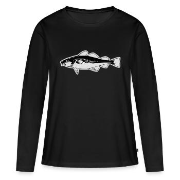 Fish, Cod, Dorsch - Women's Premium Organic Long Sleeve Shirt - black - Front - Julia (174cm)