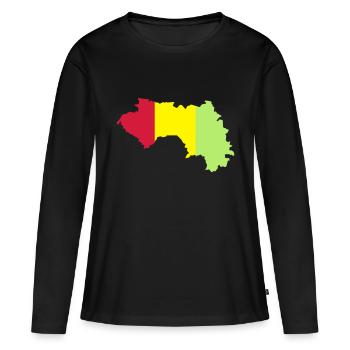 Guinée - T-shirt manches longues Premium bio Femme - noir - Devant - Julia (174cm)