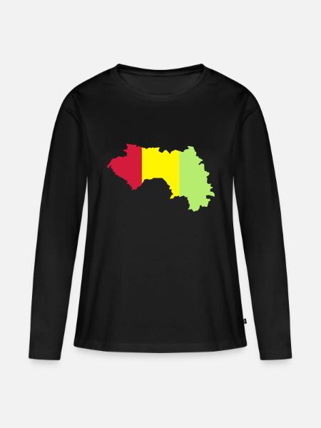 Guinea - Frauen Premium Bio Langarmshirt - Schwarz