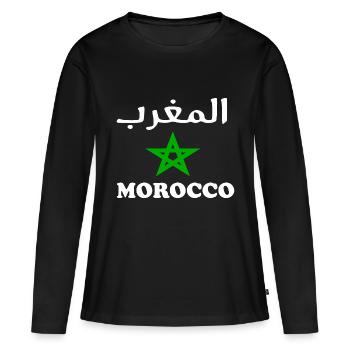 Le maroc - T-shirt manches longues Premium bio Femme - noir - Devant - Julia (174cm)