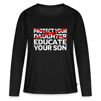 Féministe Féminisme émancipation cadeau - T-shirt manches longues Premium bio Femme - noir - Devant - Julia (174cm)