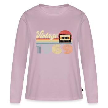 Vintage 1969 Kassette Mixtape - 52. Geburtstag - Frauen Premium Bio Langarmshirt - Altrosa - Vorne - Julia (174cm)