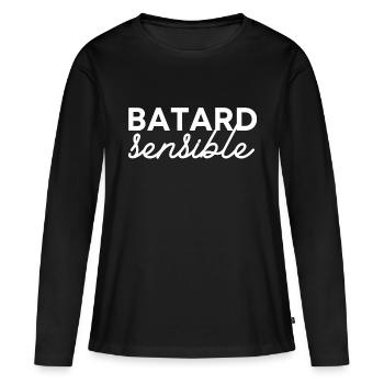 Batard sensible - T-shirt manches longues Premium bio Femme - noir - Devant - Julia (174cm)